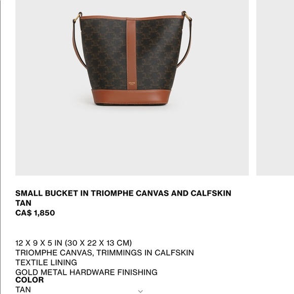 Authentic Celine triomphe canvas bucket bag - Picture 11 of 16